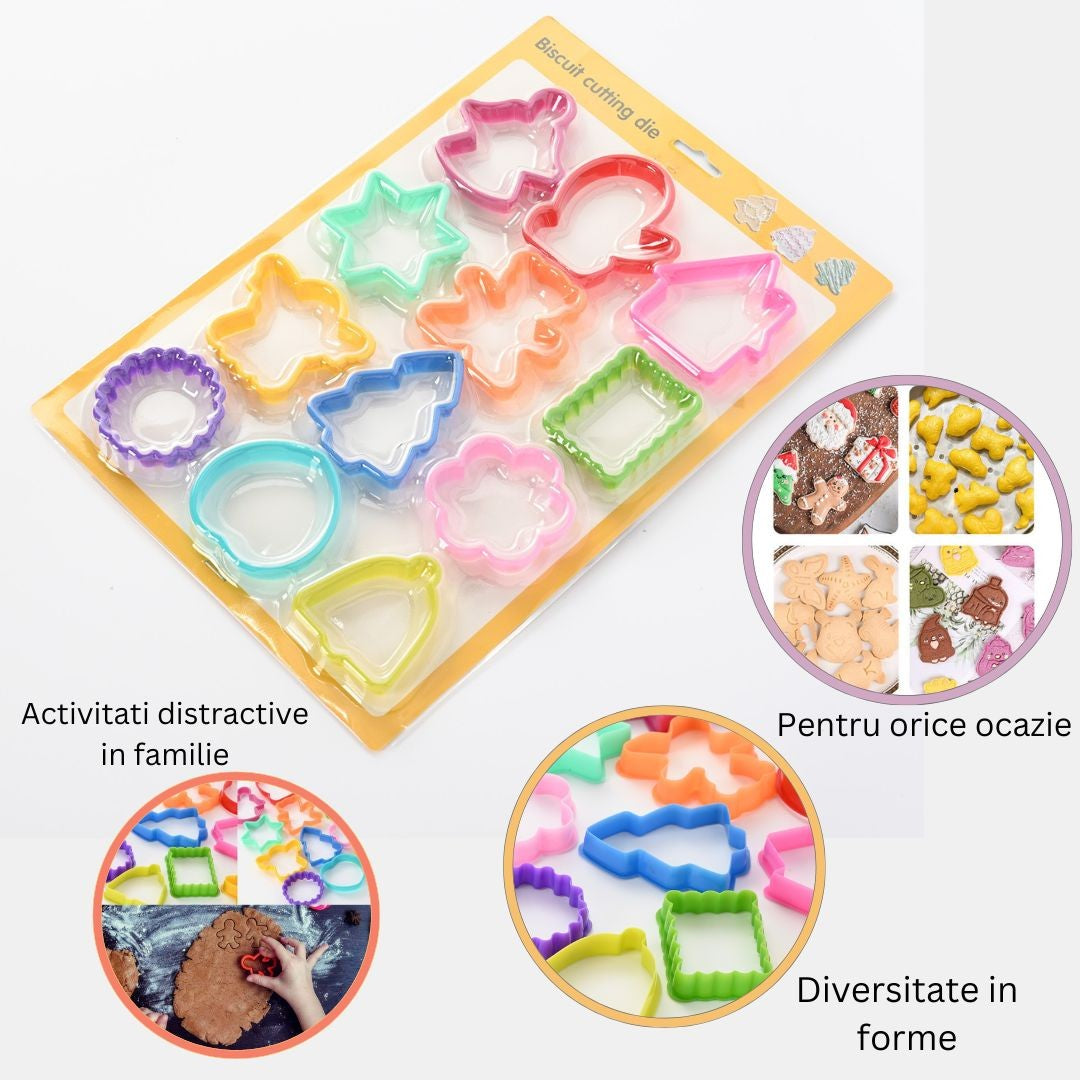 Set 12 forme pentru prajituri Flippy, material polipropilena, diverse forme, pentru orice ocazie, adancime 1.6 cm, 23.3 x 33.5 x 1.8 cm, multicolor-4