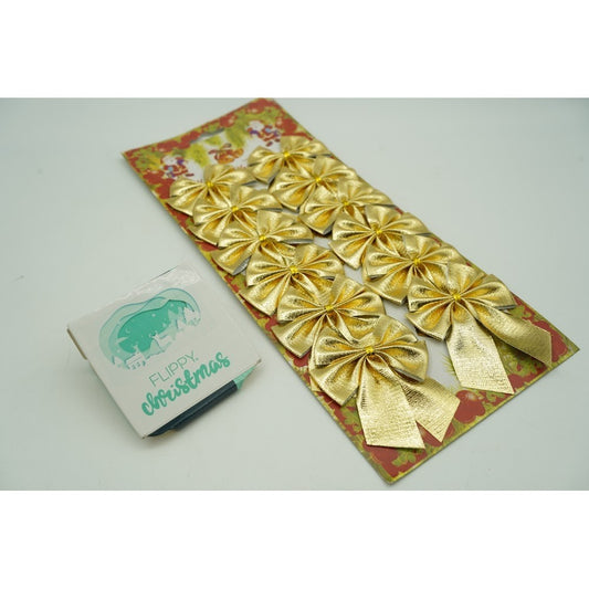 Set 12 fundite pentru brad, Aurii, 6 x 8 cm, din poliester, Flippy-1