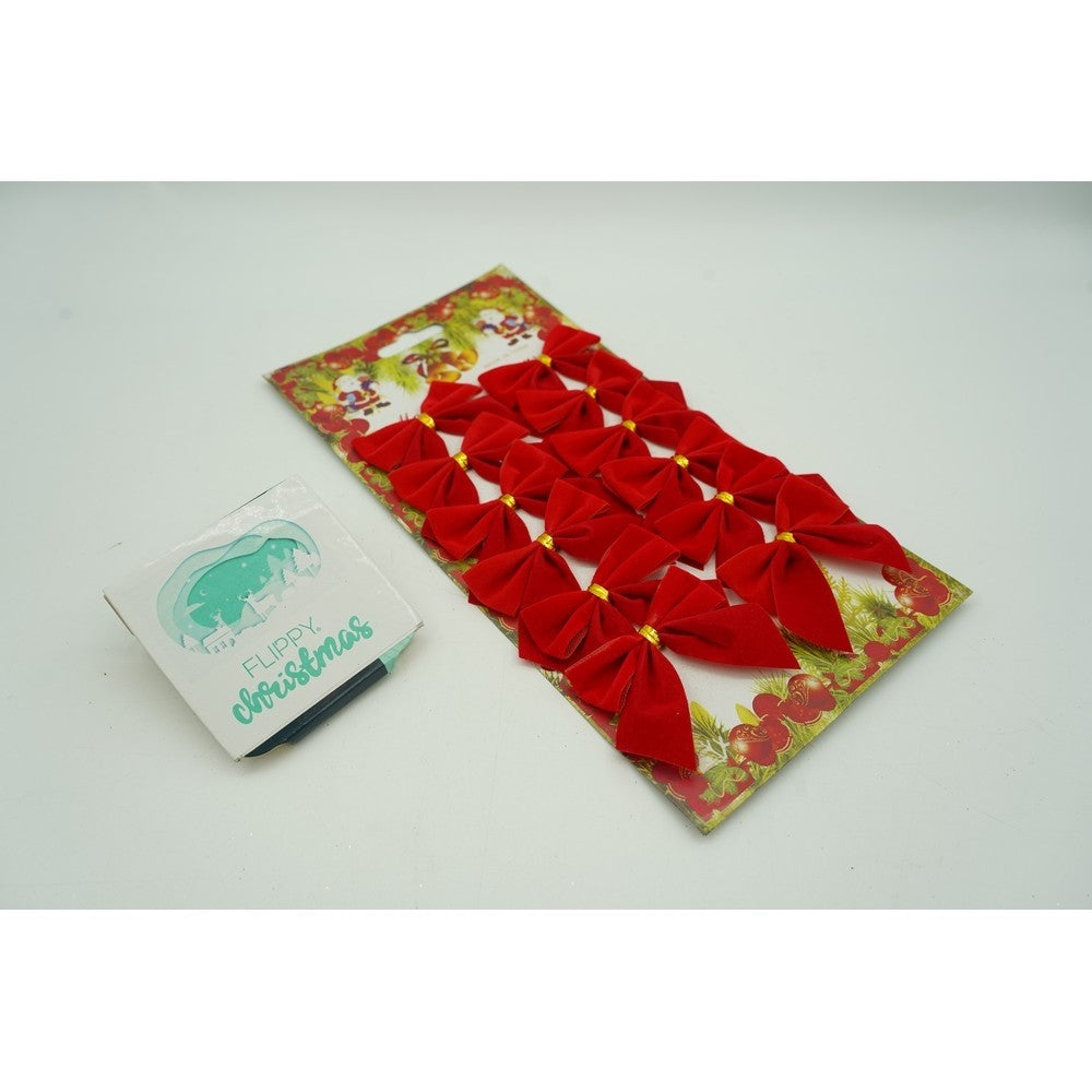 Set 12 fundite pentru brad, Rosii, clasice , 5 x 5 cm, din poliester, Flippy-1