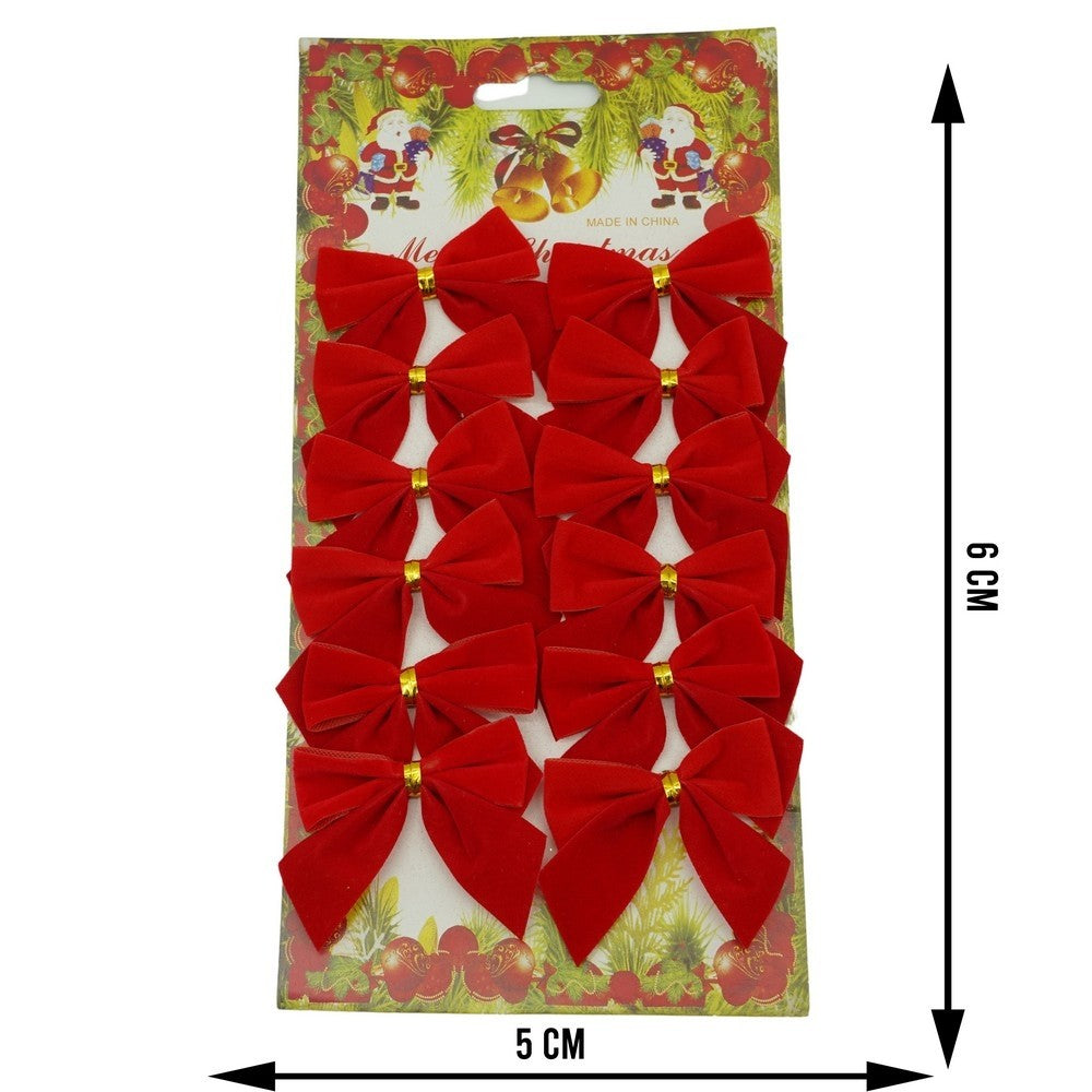 Set 12 fundite pentru brad, Rosii, clasice , 5 x 5 cm, din poliester, Flippy-5