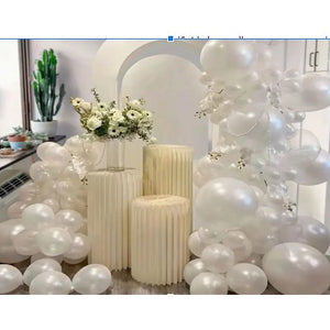 Set 120 Baloane din Latex, Flippy, Model Party, 23 cm, Albe, 2.2 g-0