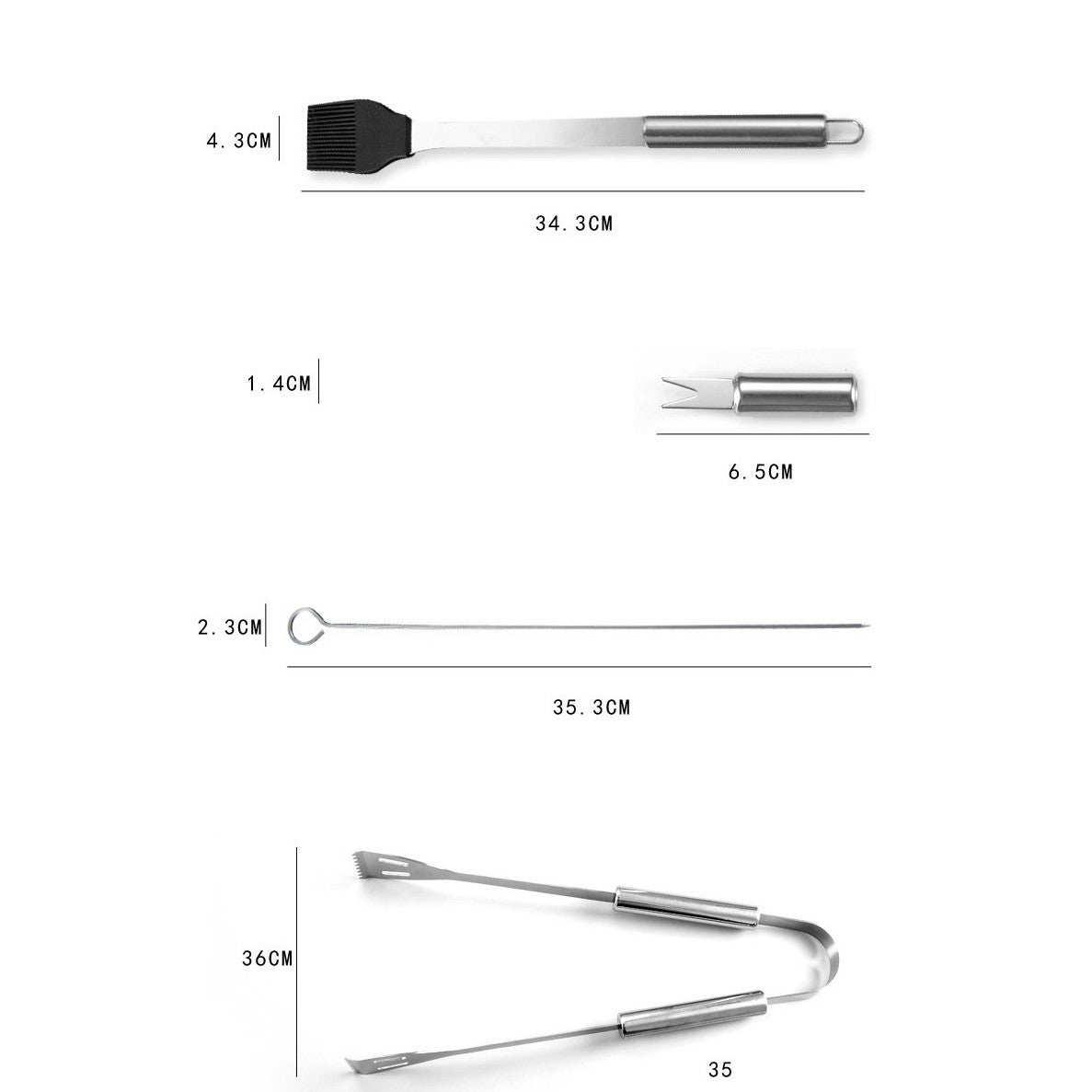Set 16 Ustensile pentru Gratar, Flippy, din Otel Inoxidabil, Geanta Oxford, Argintiu-9