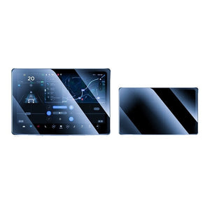 Set 2 Folii de Sticla Securizata, Flippy, Compatibila cu Tesla Model 3 / Tesla Model Y, Ecran Frontal si Spate, Anti Blue-Ray, 4K Ultra HD, Anti-amprenta, 2.5D, Transparent-0