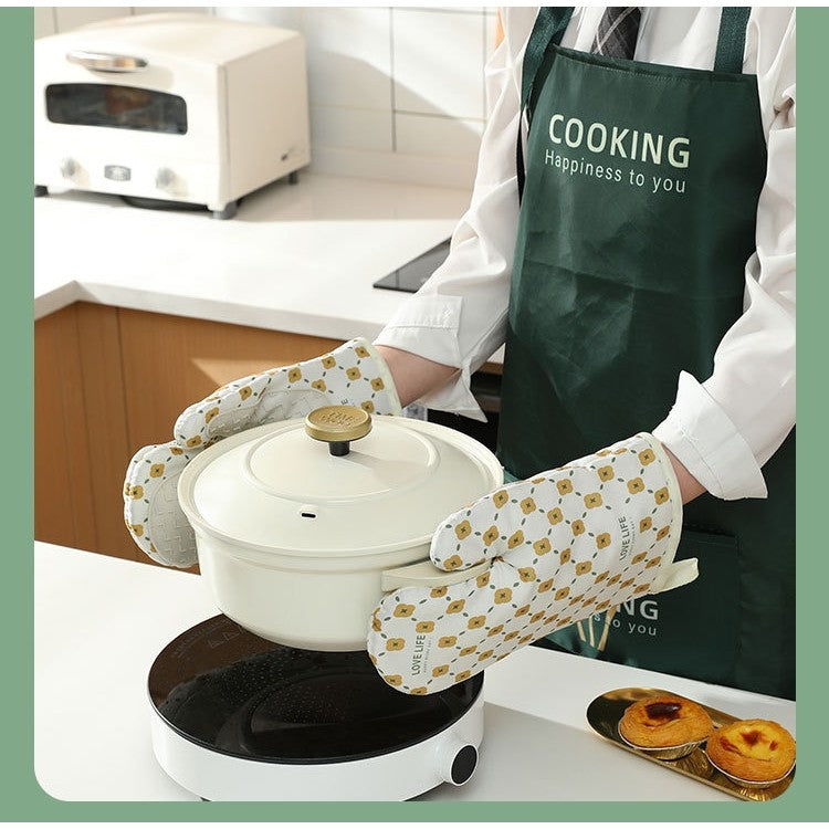 Set 2 manusi cuptor Flippy, manusa de bucatarie, rezistenta 330 grade, textil si cauciuc, 26.5x18 cm, alb-1