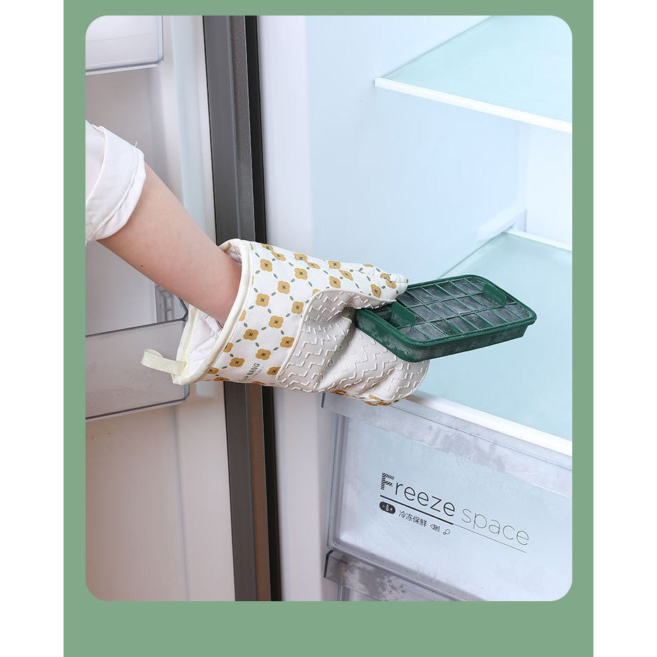 Set 2 manusi cuptor Flippy, manusa de bucatarie, rezistenta 330 grade, textil si cauciuc, 26.5x18 cm, alb-2