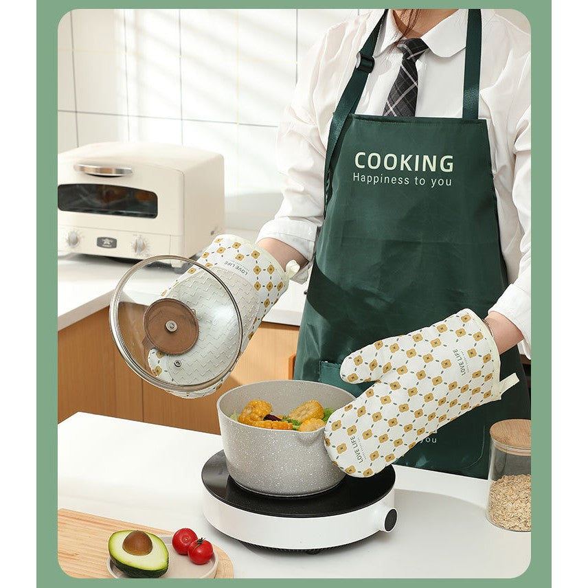 Set 2 manusi cuptor Flippy, manusa de bucatarie, rezistenta 330 grade, textil si cauciuc, 26.5x18 cm, alb-3