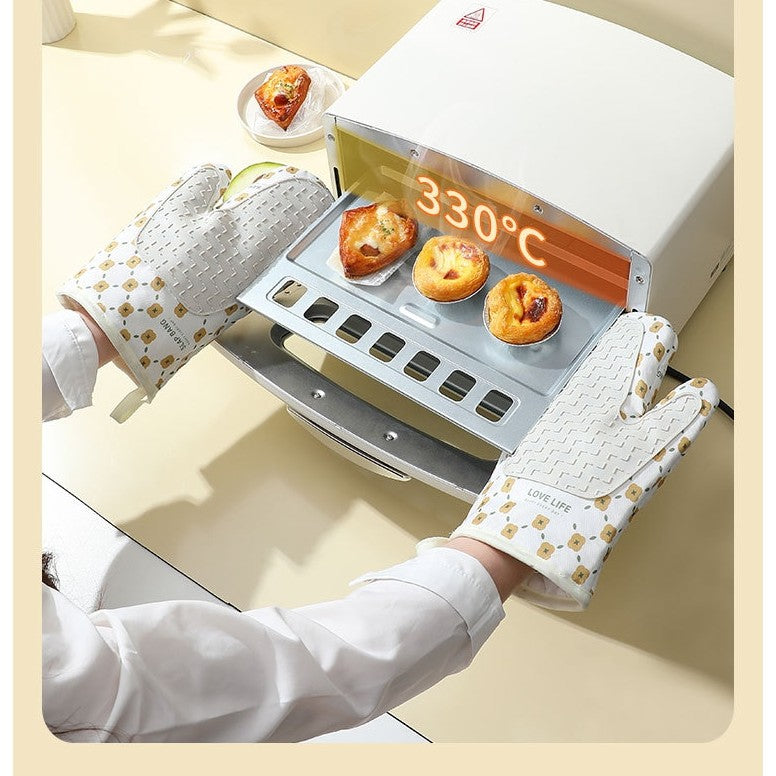 Set 2 manusi cuptor Flippy, manusa de bucatarie, rezistenta 330 grade, textil si cauciuc, 26.5x18 cm, alb-7