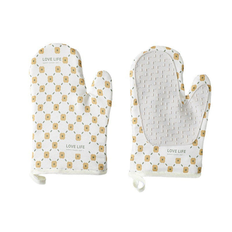 Set 2 manusi cuptor Flippy, manusa de bucatarie, rezistenta 330 grade, textil si cauciuc, 26.5x18 cm, alb-0