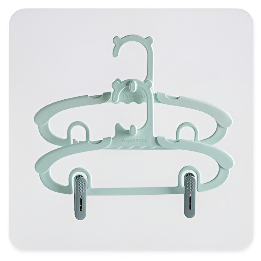 Set 20 de Cleme pentru Haine, Flippy, de Prindere pentru Pantaloni, Atasabile la Umerase, 1.6x2.3x6.35 cm, Verde-6