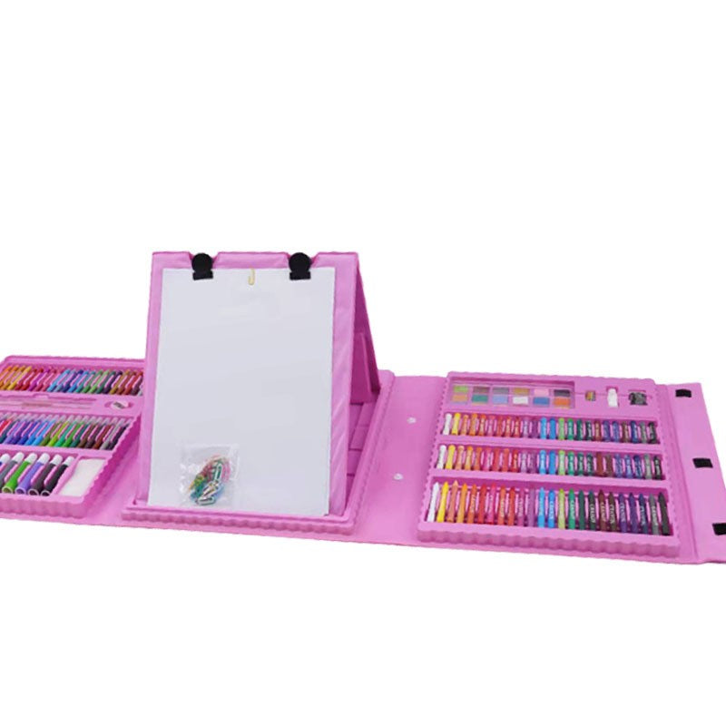 Set 208 Piese, Complet pentru Pictura si Desen, Flippy, Tip Servieta, 3-12 Ani, 32.6 x 27.7 x 6 cm, Roz-4