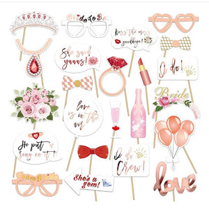 Set 23 de Accesorii pentru Petrecere, Flippy, Props pentru Coltul de Poze, Tematica Petrecerea Burlacitelor, Roz-0