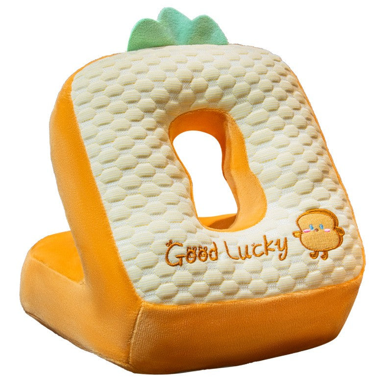 Set 2in1 Patura Microfibra si Perna din Spuma, Flippy, pentru Birou, Calatorii, Pauze, Model Paine, Microfibra, 1x1.7 m, 30x35x30 cm, Maro-2