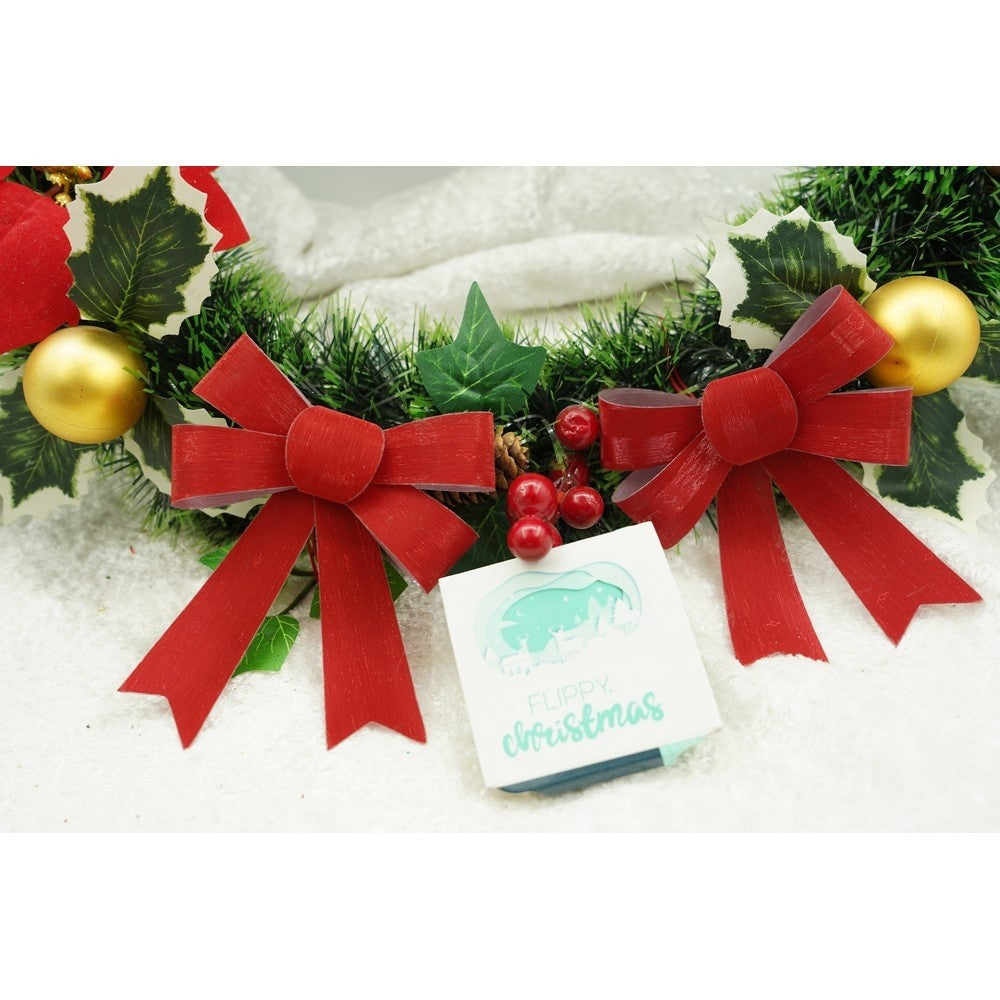 Set 3 fundite pentru brad, Rosii, 10 x 11 cm, din poliester, Flippy-3