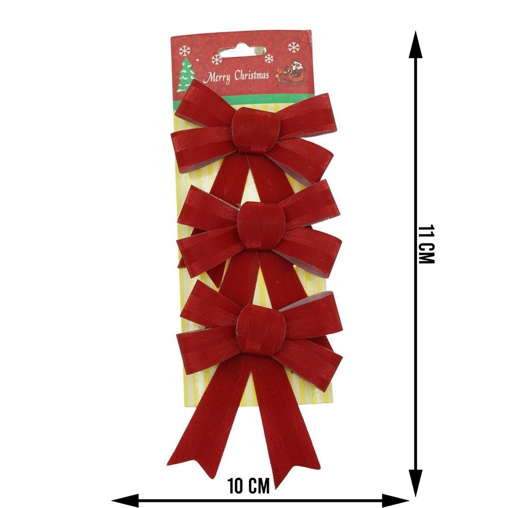 Set 3 fundite pentru brad, Rosii, 10 x 11 cm, din poliester, Flippy-5