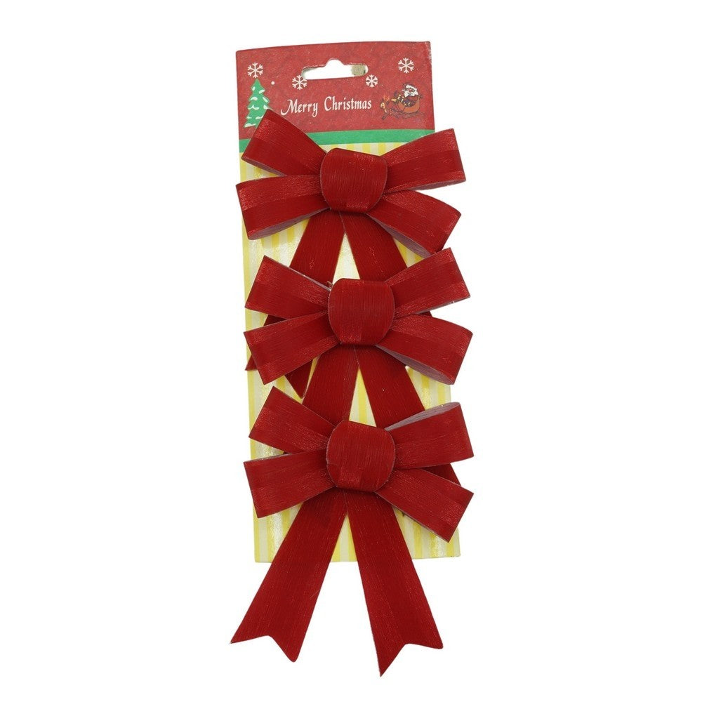 Set 3 fundite pentru brad, Rosii, 10 x 11 cm, din poliester, Flippy-0