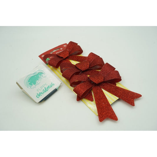 Set 3 fundite pentru brad, Rosii, cu sclipici, 10 x 11 cm, din poliester, Flippy-1
