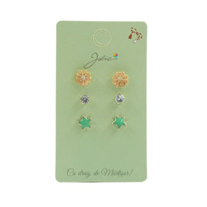 Set 3 Perechi Cercei Floare, Stea, Piatra-0