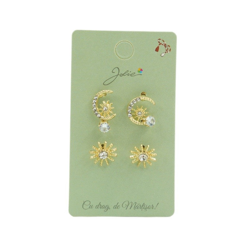 Set 3 Perechi Cercei Semiluna, Soare, Piatra-0