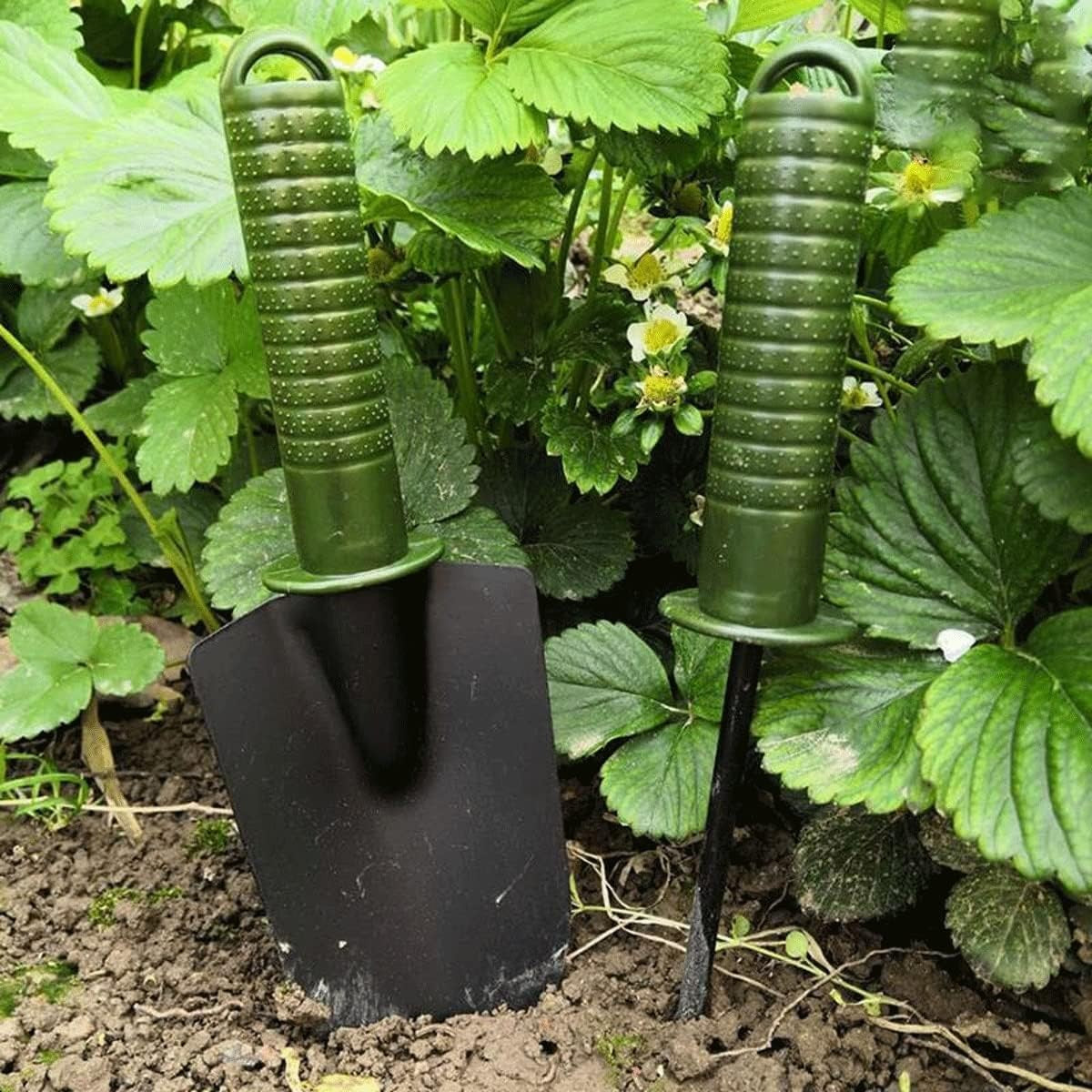 Set 4 Unelte de Gradina Flippy, pentru Plantare Prelucrare Sol si Ingrijire Plante, Material PVC si cardboard, 25 x 8.5 cm, verde-2