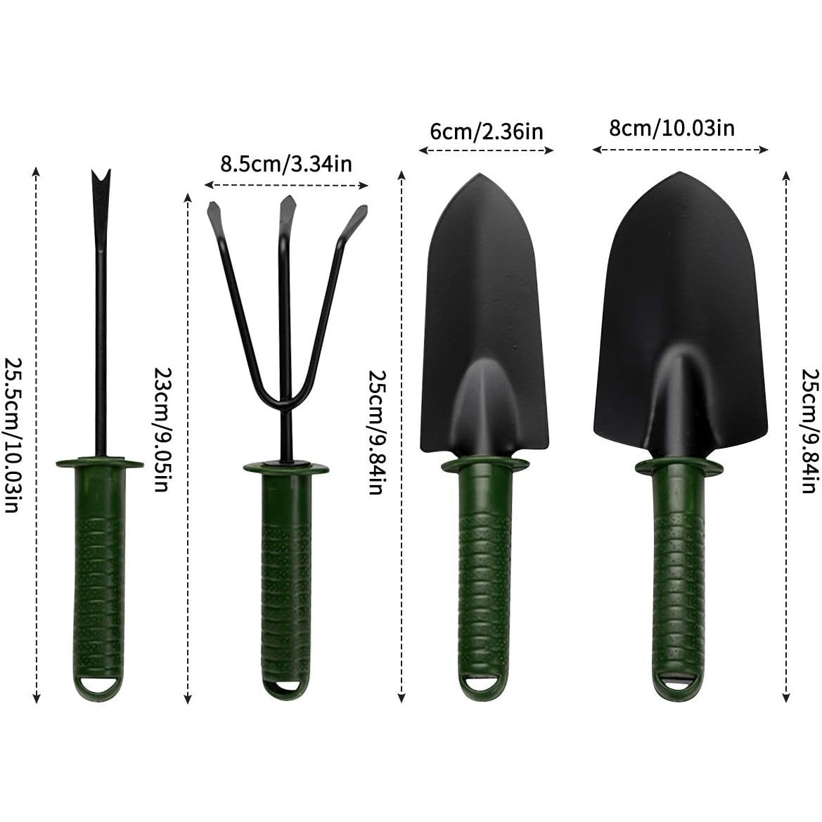 Set 4 Unelte de Gradina Flippy, pentru Plantare Prelucrare Sol si Ingrijire Plante, Material PVC si cardboard, 25 x 8.5 cm, verde-7