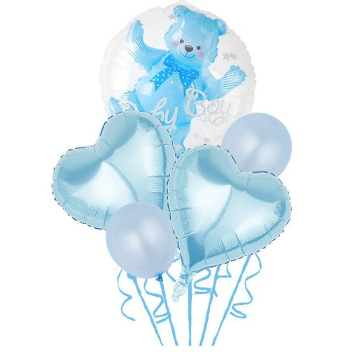 Set 5 Baloane folie si latex Baby Boy, 60 cm-0