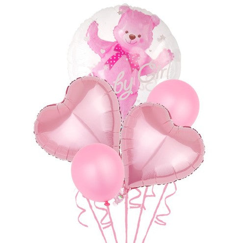 Set 5 Baloane folie si latex Baby Girl, 60 cm-0