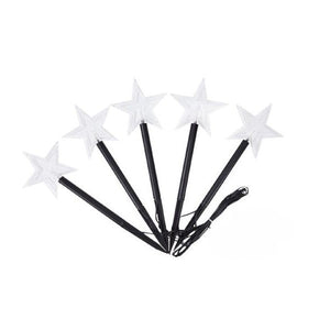 Set 5 Lampi LED cu baterii, de exterior Model Stea, pentru gradina, Flippy, 35.5 cm, Alb Cald-0