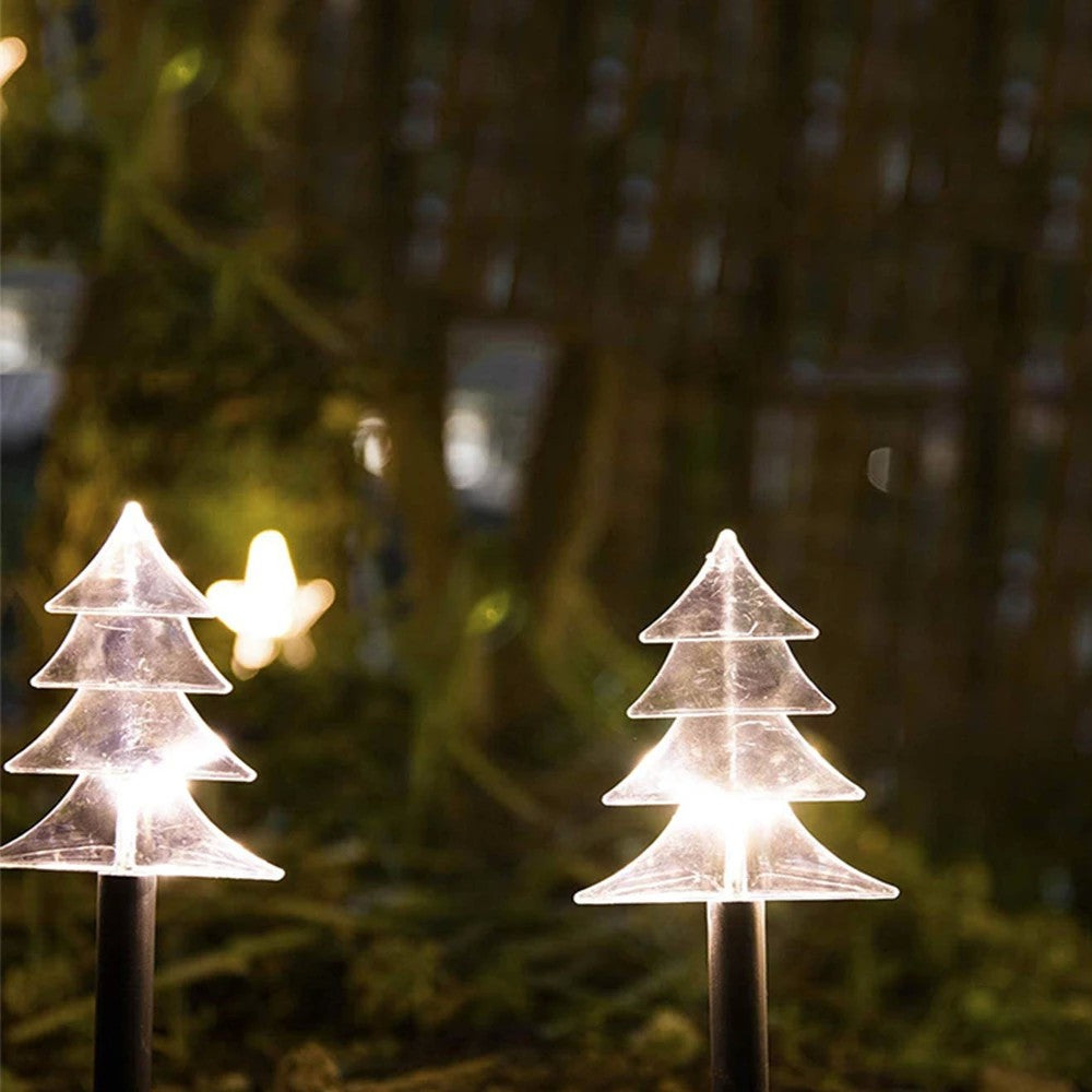 Set 5 Lampi solare LED de exterior Tip Brad pentru gradina Flippy, 37 cm, Alb Cald-3