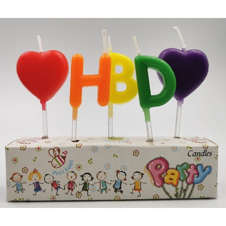 Set 5 lumanari Happy Bithday, 10 x 2.2 x 8 cm, multicolore-0