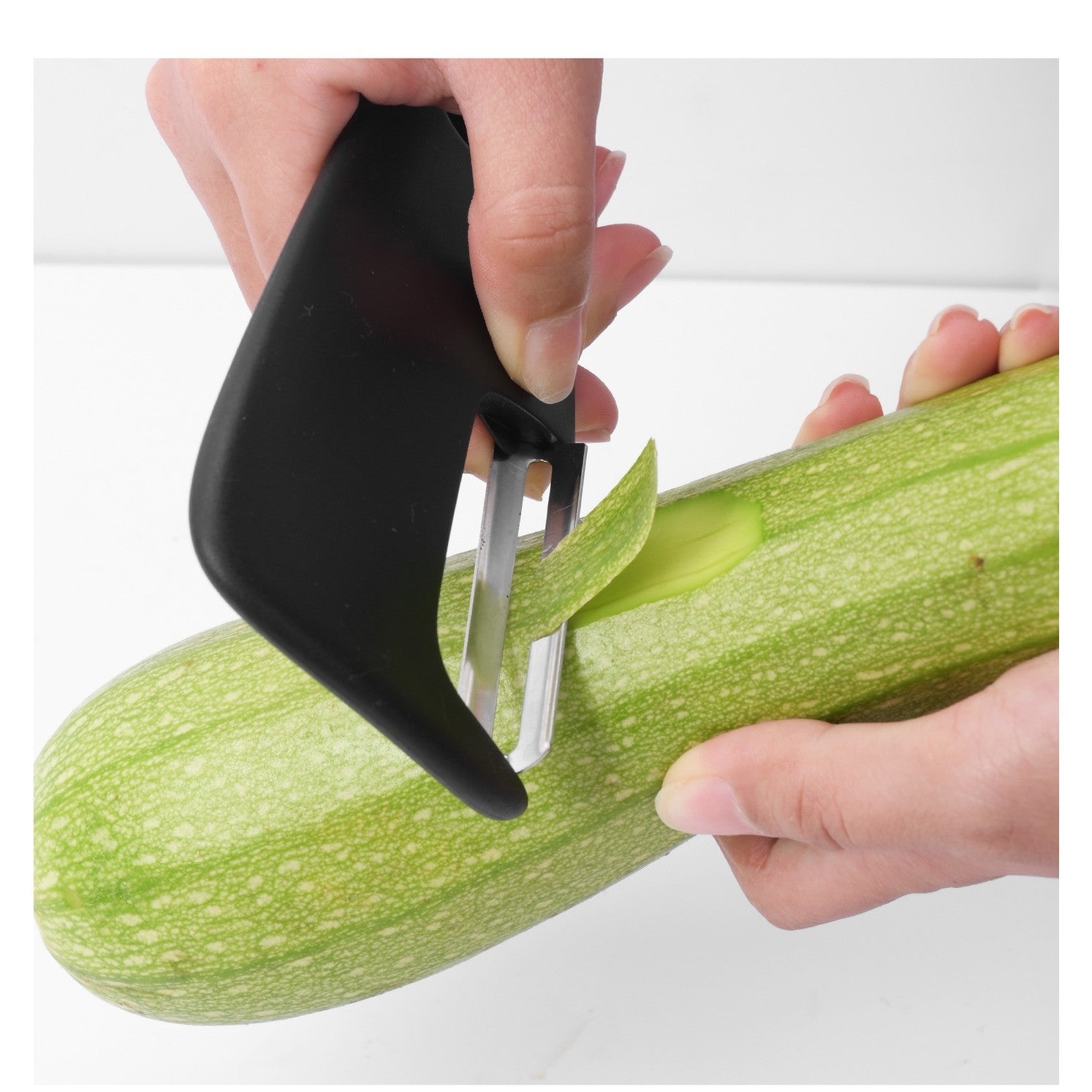 Set 6 in 1 mini ustensile bucatarie Flippy, taietor pizza, cutit, curatator, razatoare, desfacator, presa usturoi, manere din ABS, lame ascutite din otel inoxidabil, 7.1 x 12.9 x 4.8 cm, negru-4