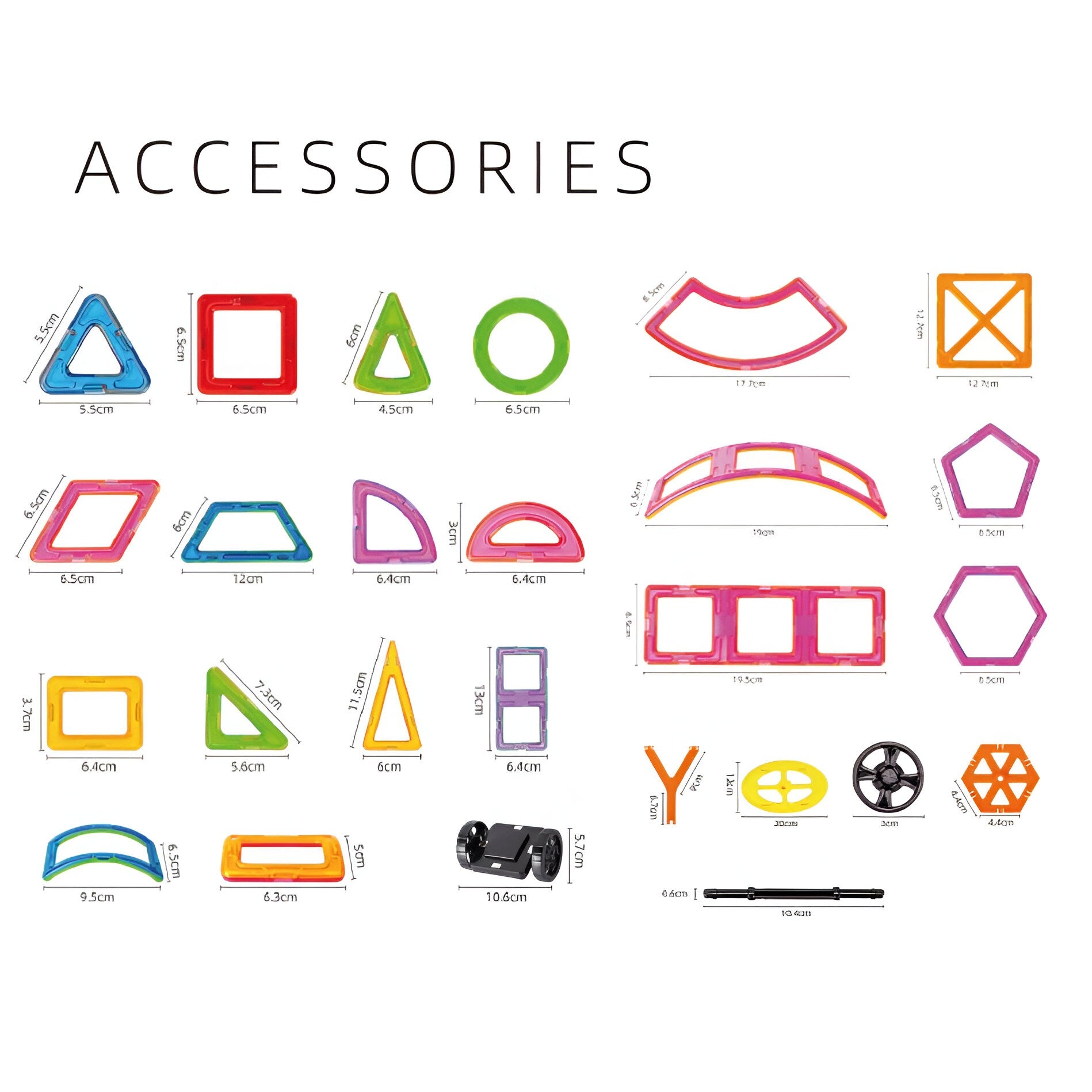 Set 60 Piese Magnetice de Constructie, Flippy, Piese Mari, Magnetic Blocks, Forme Geometrice, 3 Ani, ABS, Magnet, 22 x 17.2 x 8.5 cm, Multicolor-4