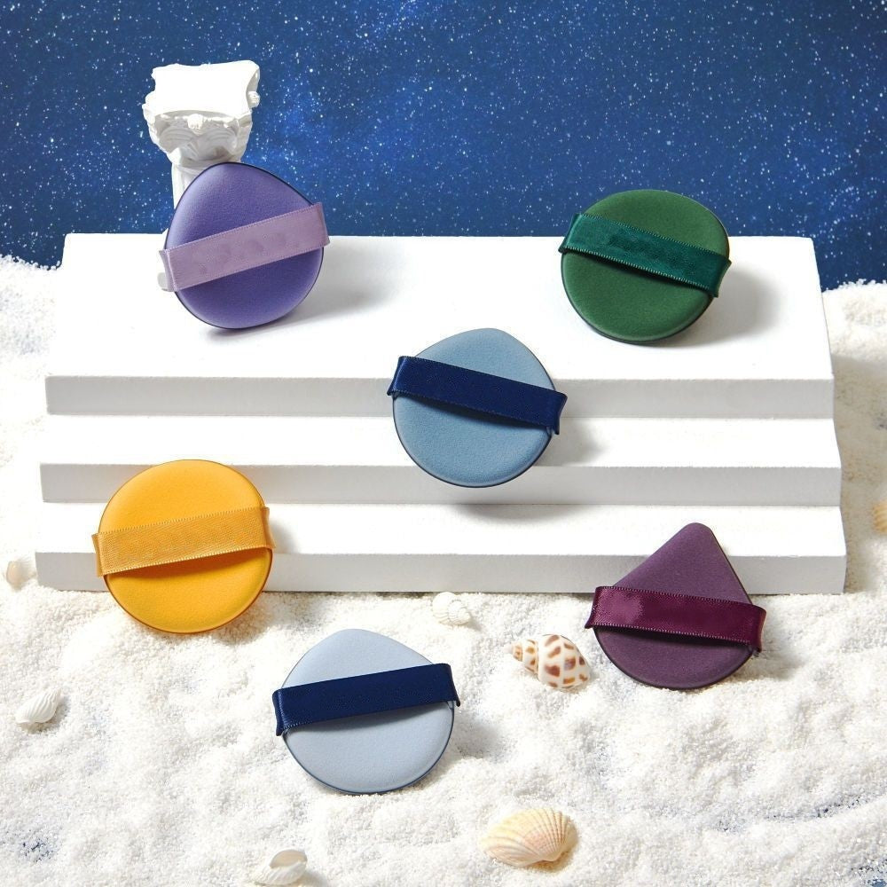 Set 7 Bureti de Machiaj Flippy, Reutilizabili, Utilizare Umeda sau Uscata, Powder Puff, 5.5 x 5.5 x 0.9 cm, Multicolor-9