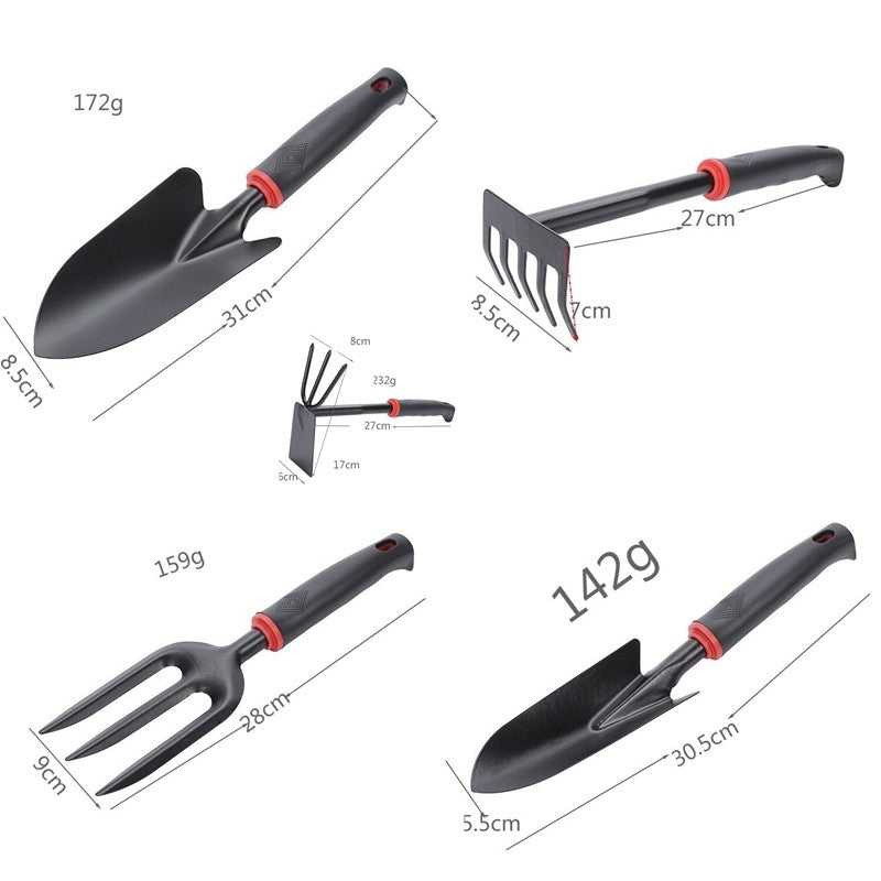 Set 7 Unelte de Gradina Flippy, pentru Plantare Prelucrare Sol si Ingrijire Plante, Material PVC si cardboard, 31.5 x 8 cm, negru-1