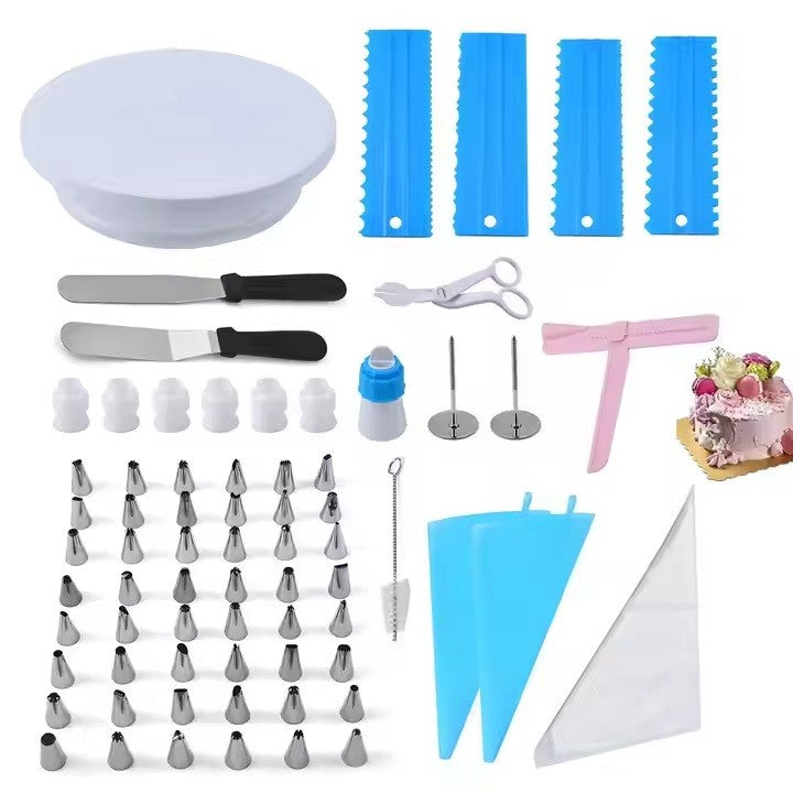 Set 70 Piese Ustensile pentru Ornare Prajituri, Flippy, din Plastic si Otel Inoxidabil, Multicolor-3