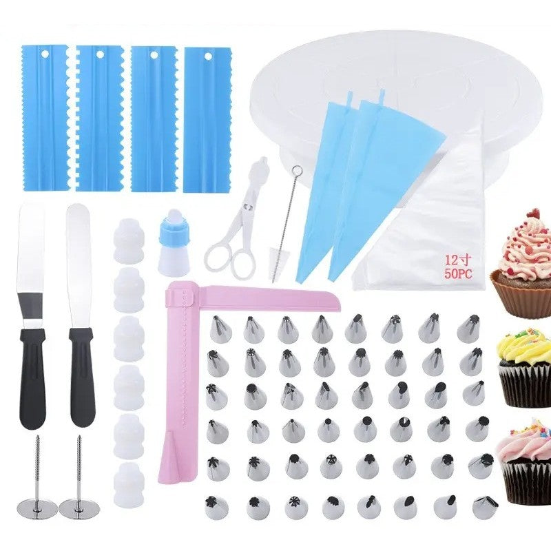 Set 70 Piese Ustensile pentru Ornare Prajituri, Flippy, din Plastic si Otel Inoxidabil, Multicolor-5