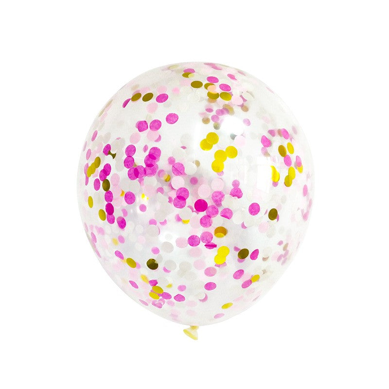 Set 8 Baloane din Folie Metalizată si din Latex, Flippy, Model Prima Aniversare, Baloane Party, 91cm, 45 cm, 30 cm, Ambalaj Individual, Pai Inclus, Roz-5