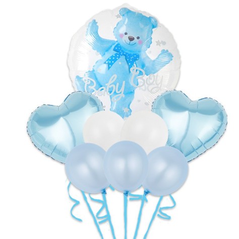 Set 8 Baloane folie si latex Baby Boy, 60 cm-0