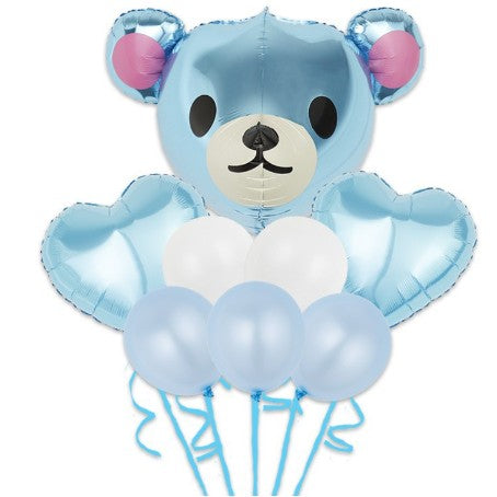 Set 8 Baloane folie si latex Baby Boy, Ursulet, 60 cm-0