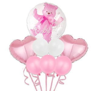 Set 8 Baloane folie si latex Baby Girl, 60 cm-0