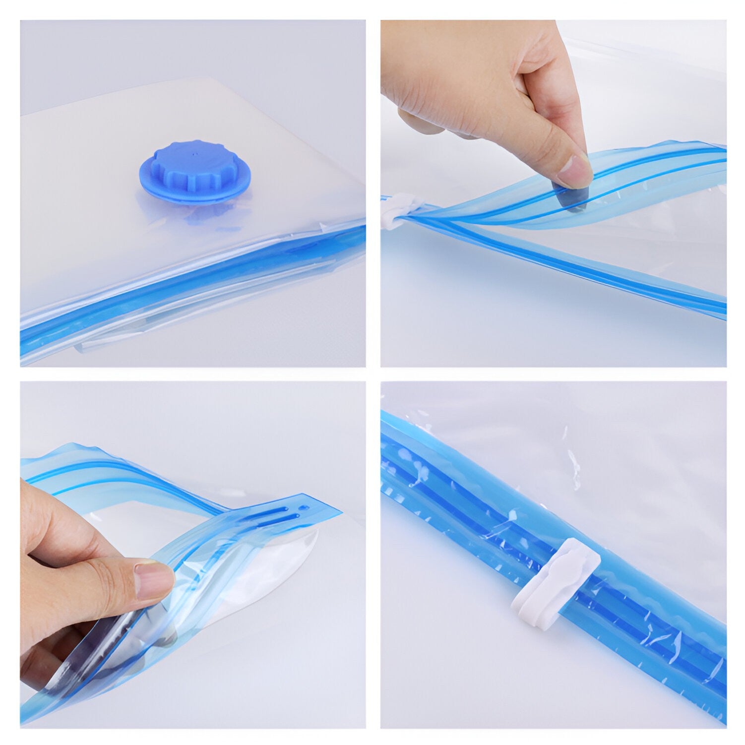 Set 9 Saci de Vidat Haine, Flippy, 3 Marimi Diferite, Vidare prin Vacuum, Reutilizabili, Impermeabili, Pompa Inclusa, Transparent-5