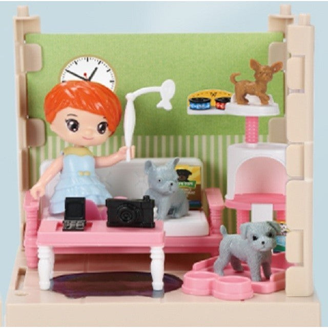 Set adapost pentru animalute Flippy, casa de papusi cu mobilier si ustensile, activitati distractive-0