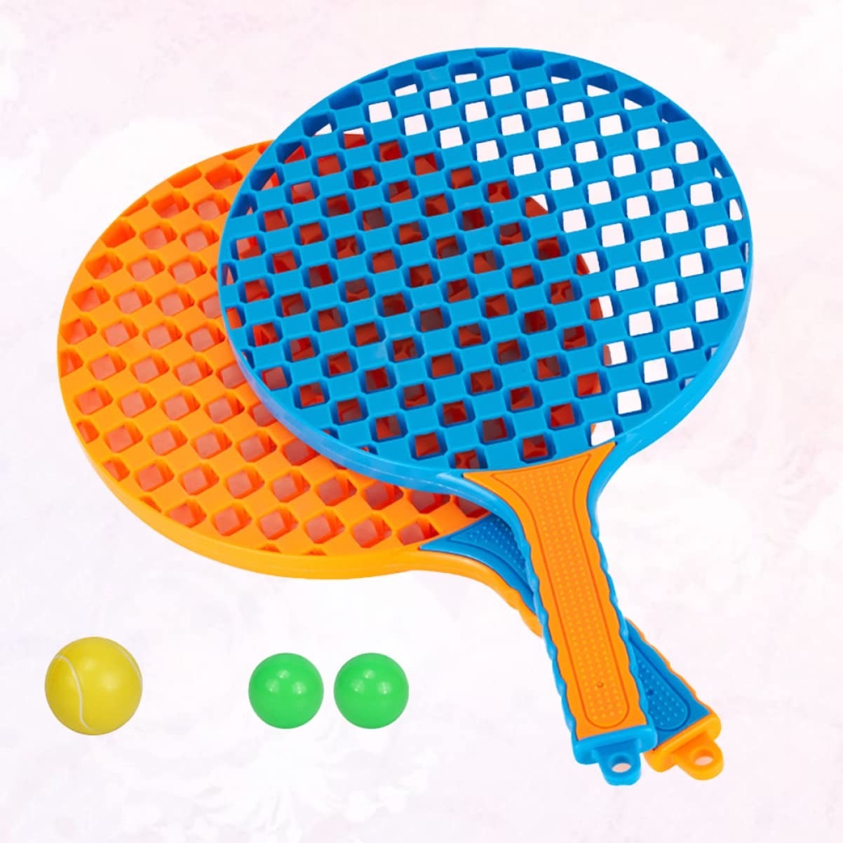Set Badminton pentru Copii, Flippy, 2 Palete, 3 Mingi, Pentru Joaca si Antrenament, Albastru Portocaliu-6