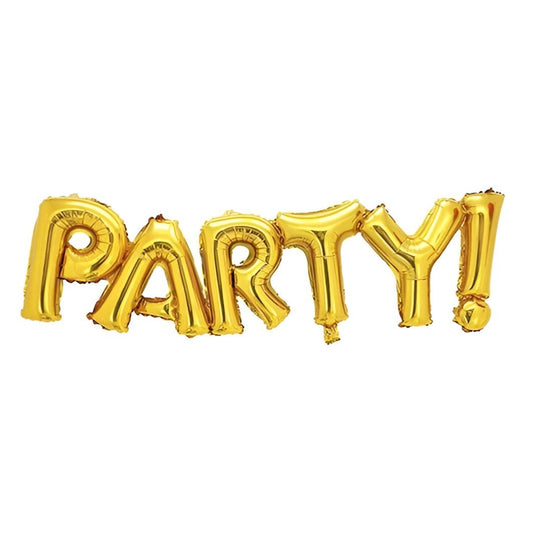 Set Baloane din Folie Metalizată, Flippy, Model Party, 60x125 cm, Baloane Party, Auriu-1