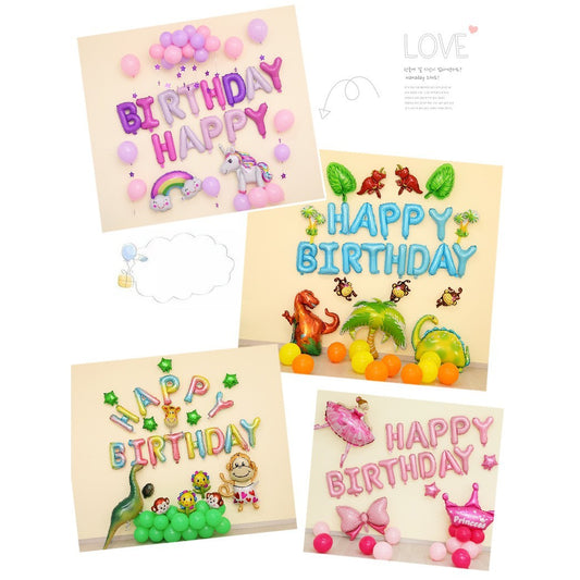 Set baloane folie Flippy, Happy Birthday, 40 cm, baby blue-1