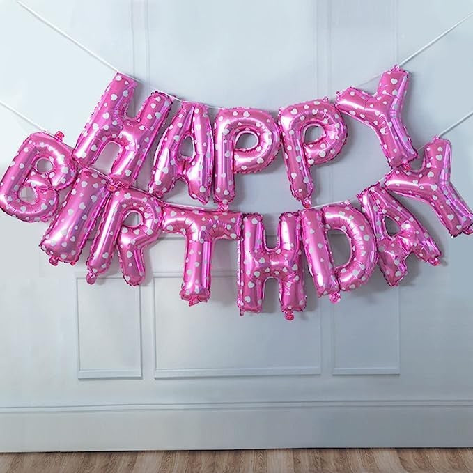 Set baloane folie Flippy, Happy Birthday, 40 cm, roz-1