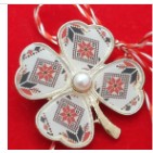 Set 12 Brose Martisor Primavara Trifoi Traditional cu Perla-0