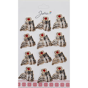 Set 12 Brose Martisor Primavara Cuplu Pisici-0