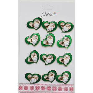 Set 12 Brose Martisor Primavara Ghiocel in Inima-0