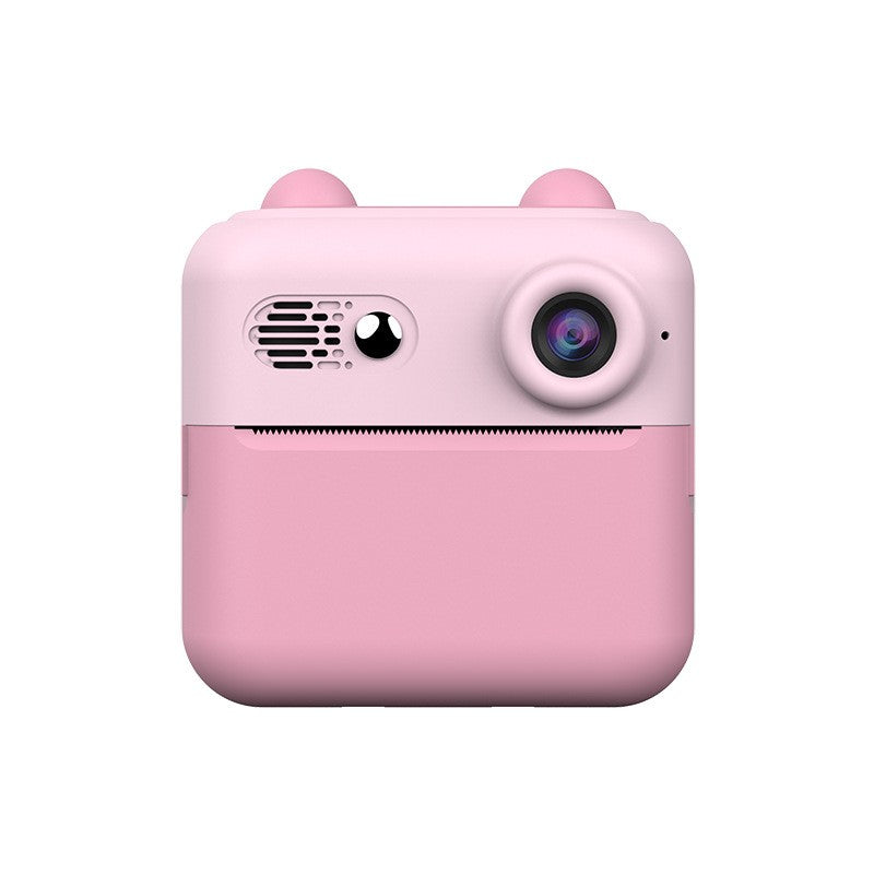 Set Camera Instantanee pentru Copii, Flippy, Ecran HD 2.4'', 24MP, 720P Video, 1200 mAh, cu Functie de Printare Alb-Negru, cablu USB-C, Bluetooth, Compatibil iOS/Android, Imprimare APP, Roz-0
