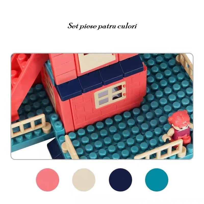 Set constuctii, Flippy, Casa si curte, 251 piese, Multicolor-3